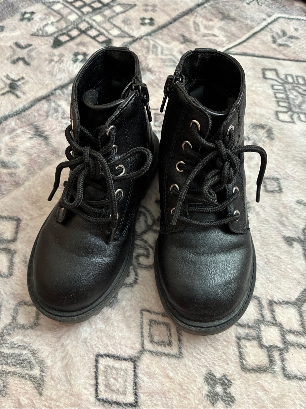 Black Lace-Up Ankle Boots